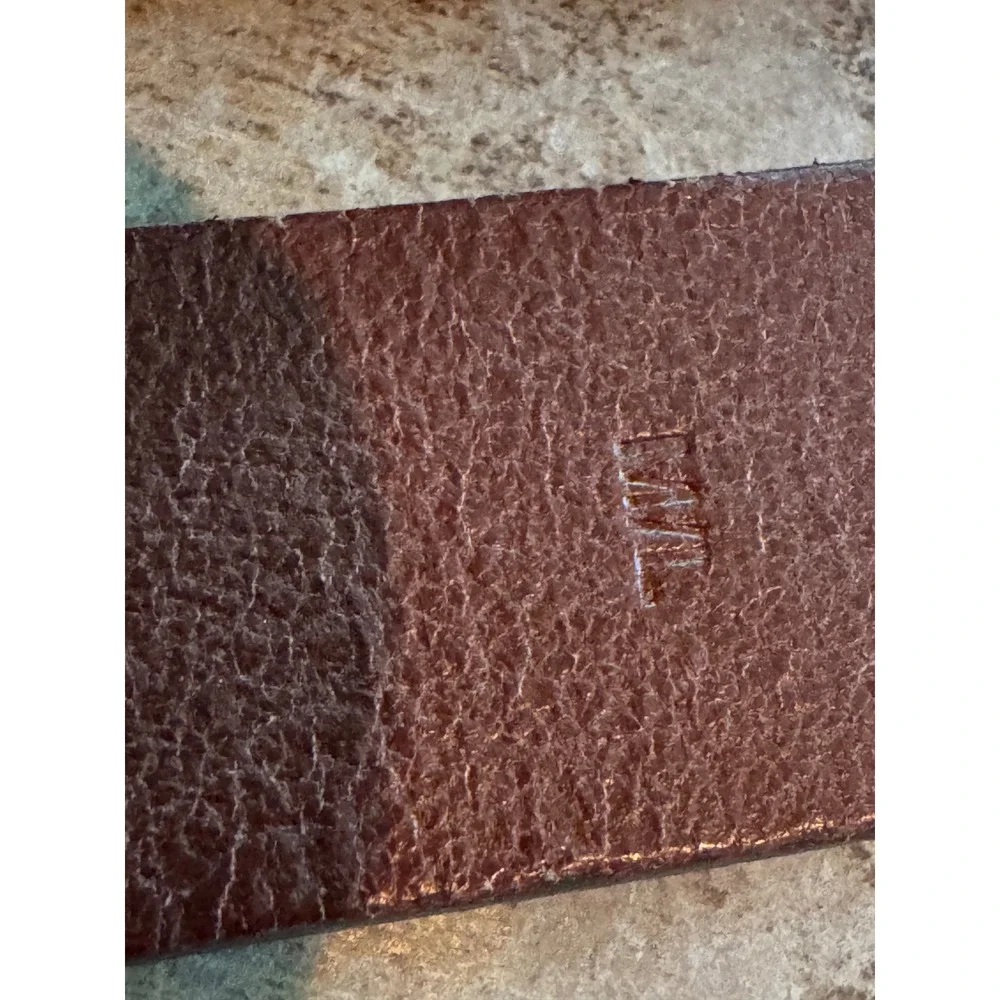 J.Crew Leather Belt M/L Brown Gold Buckle Genuine Leather Classic Preppy